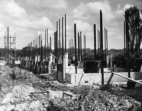 Cantril Farm Estate, Mab Lane, West Derby, under construction, 15th May 1946