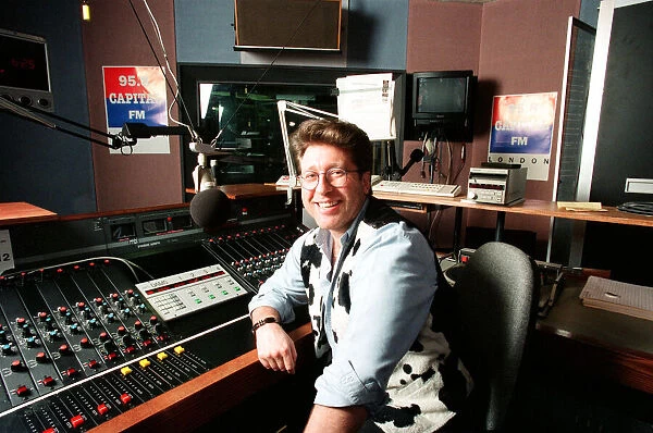 Capital Radio DJ Neil Fox, also known as Dr. Fox or Foxy, in the Capital FM Studio