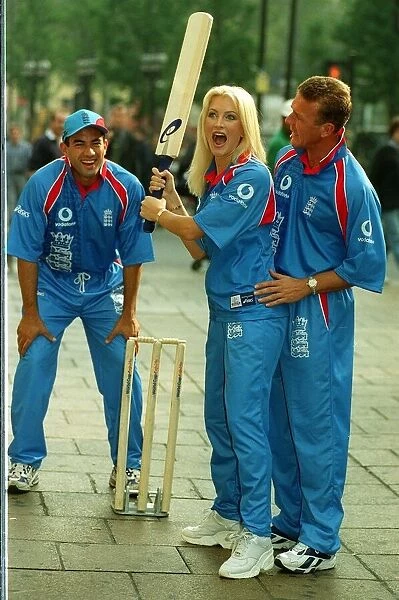 Caprice Model with England cricket players Adam Hollyoak