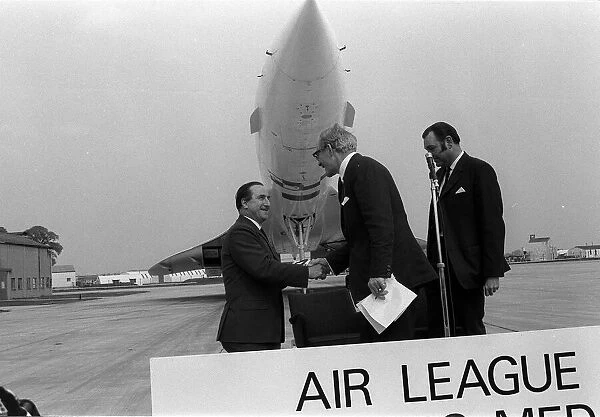 Captain Brian Trubshaw Concorde Pilot May 1971 Pictured being presented with Air