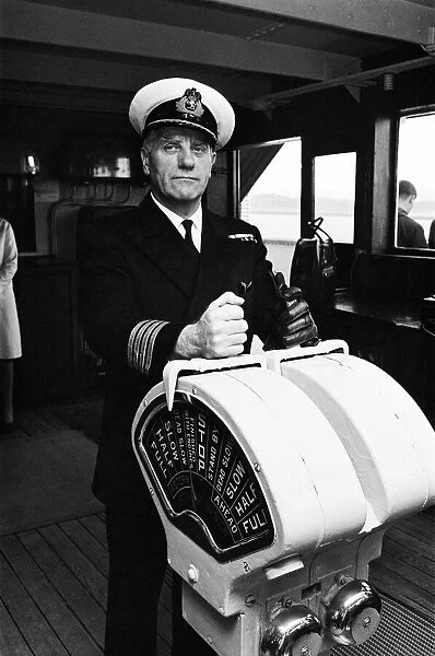 Captain John Treasure Jones aboard the Queen Mary, during the Cunard White Star liner