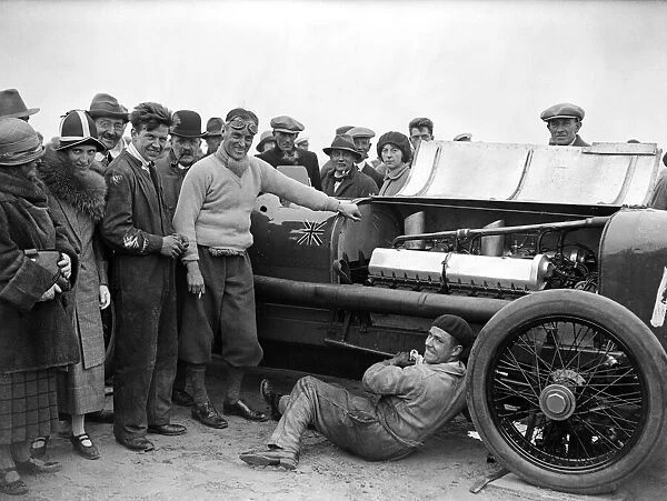 Captain Malcolm Campbell Motor Racing on Skegness Sands. June 1925