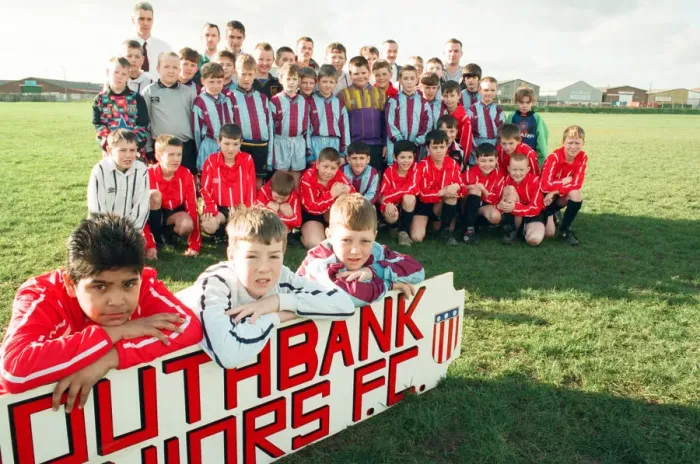Framed Print : Captains of the Southbank Juniors Football Club Teams from left to right: Iqbal Sangha