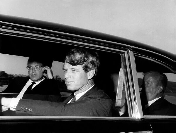 In the car leaving is Senator Robert Kennedy. June 1967 P004564