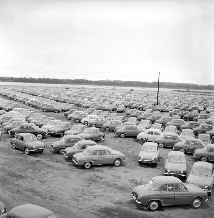 Framed Print : Car Park: Renault Cars: Pictures show some of the 3 to 4 thousand Renault Cars Framed Print : Car Park: Renault Cars: Pictures show some of the 3 to 4 thousand Renault Cars