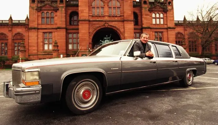 Framed Print : ME AND MY CAR ROBERT PEART AND HIS CADILLAC December 1999 Leaning out of car