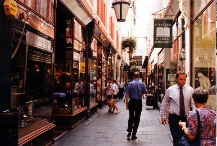 Framed Print : Cardiff - Arcades - Morgan Arcade -8th Aug 1994 - Western Mail and Echo Copyright Image