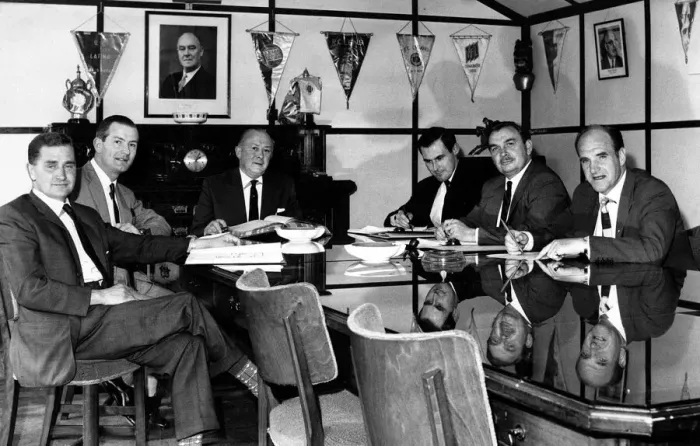 Framed Print : Cardiff City Football Club directors pictured in the boardroom Framed Print : Cardiff City Football Club directors pictured in the boardroom