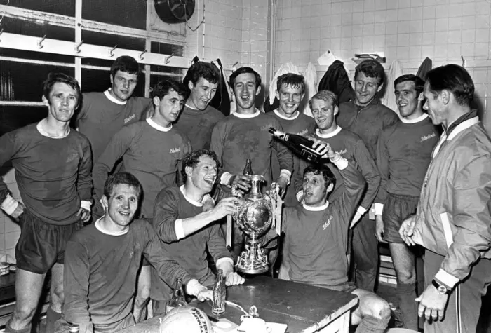 Framed Print : Cardiff City players celebrate with champagne after they had won the Welsh Cup at Ninian Framed Print : Cardiff City players celebrate with champagne after they had won the Welsh Cup at Ninian