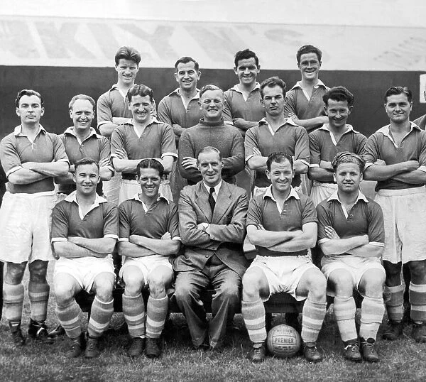 Cardiff City team pose for a group ohotograph before the 1950- 1951 season