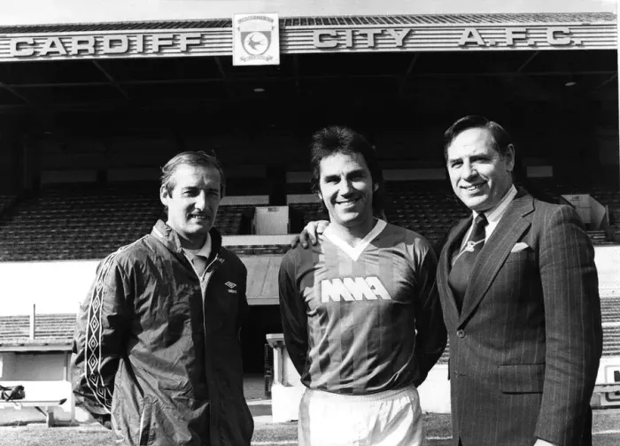 Framed Print : Cardiff Citys new signing, former England captain Gerry Francis pictured with Framed Print : Cardiff Citys new signing, former England captain Gerry Francis pictured with