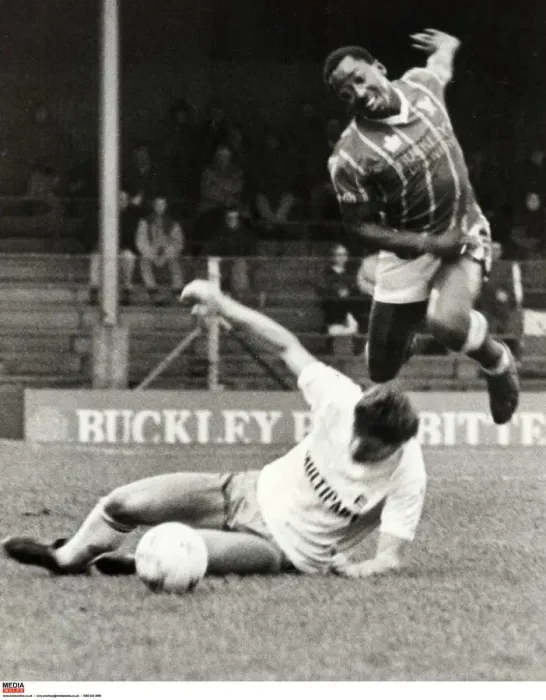 Framed Print : Cardiff Citys Steve Mardenborough takes a tumble following a tackle during the game