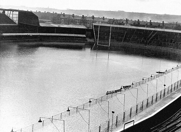 Cardiff - Floods - The Arms Park pictured under water following the floods - 6th Dec 1960