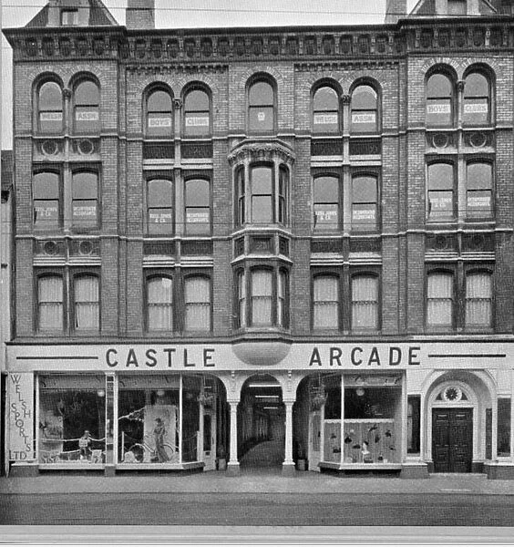 Cardiff - Old - Arcades - Castle Arcade pictured in 1949 with Welsh Sports featured