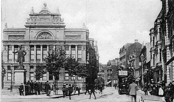 Cardiff - Old - The library on the Hayes, Cardiff, c. 1904 *Last week