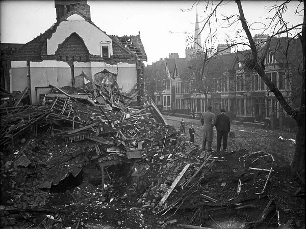 Cardiff, Wales, during The Blitz in World War Two. The Cardiff Blitz refers
