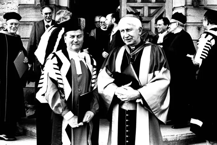 Framed Print : Cardinal Basil Hume Archbishop of Westminster, was receiving an Honorary Doctor of Framed Print : Cardinal Basil Hume Archbishop of Westminster, was receiving an Honorary Doctor of