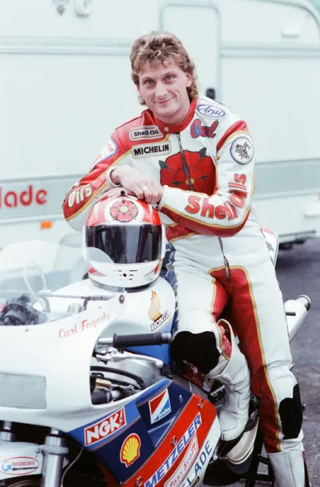 Framed Print : Carl Fogarty, Motorbike Racer, aged 23 years old, 22nd September 1988 Framed Print : Carl Fogarty, Motorbike Racer, aged 23 years old, 22nd September 1988