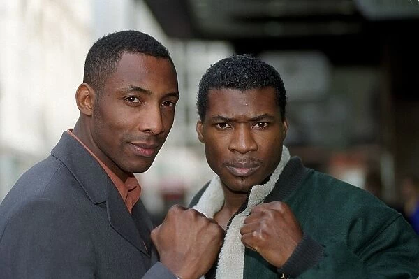 Carl Thompson Boxing February 99 Pictured with Johnny Nelson at press conference