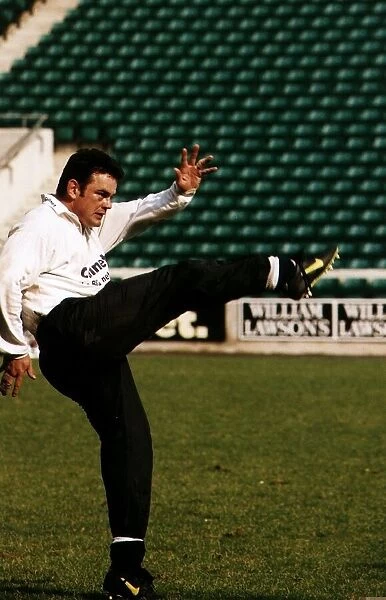 Will Carling rugby player kicking ball