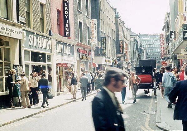 Carnaby Street, London. Fashion mecca in the 1960s. Circa 1968