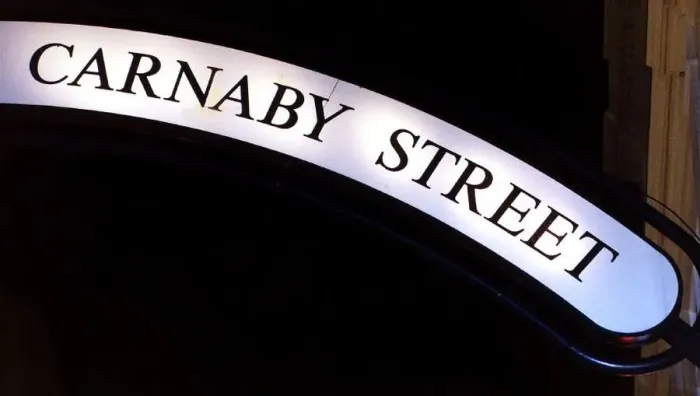 : Carnaby Street, London. Street Sign. 11th February 1992 : Carnaby Street, London. Street Sign. 11th February 1992