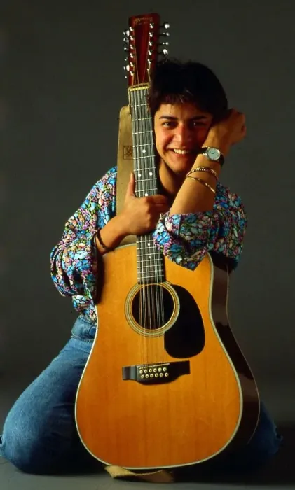 Framed Print : Carol Laula holding guitar October 1989 Framed Print : Carol Laula holding guitar October 1989