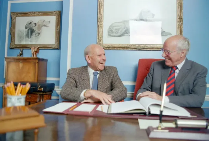 Framed Print : Carry On Columbus director Gerald Thomas (left) and Producer Peter Rogers pictured Framed Print : Carry On Columbus director Gerald Thomas (left) and Producer Peter Rogers pictured