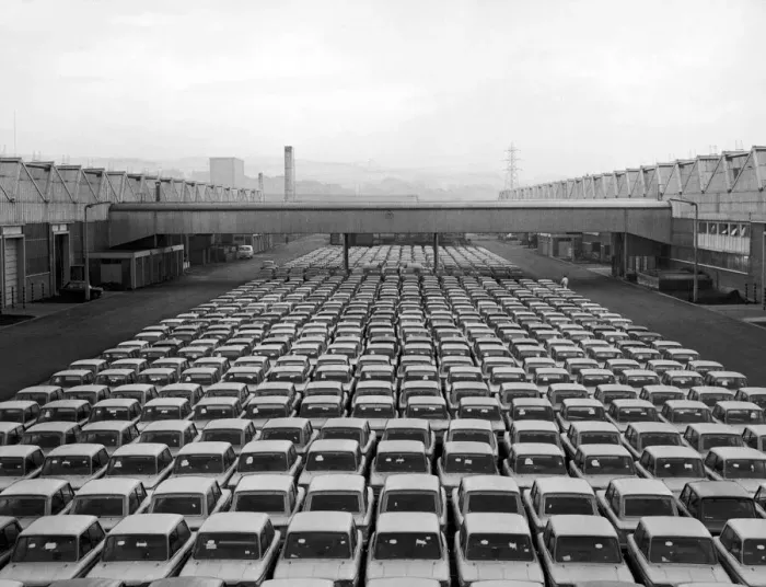 Framed Print : Cars, cars, cars and there are rom for thousands more at the Linford Factory where Framed Print : Cars, cars, cars and there are rom for thousands more at the Linford Factory where