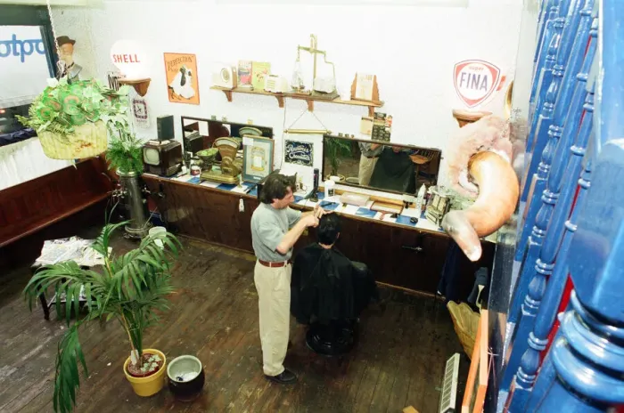 Framed Print : Its a case of shaving close to the bone as Redcar demon barber Mike Forbes gets to Framed Print : Its a case of shaving close to the bone as Redcar demon barber Mike Forbes gets to