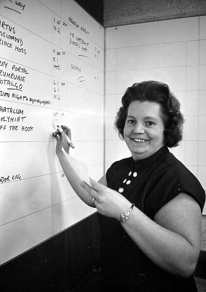 Cashier Dorothy Penfold of a Ladies only betting shop in Worcester