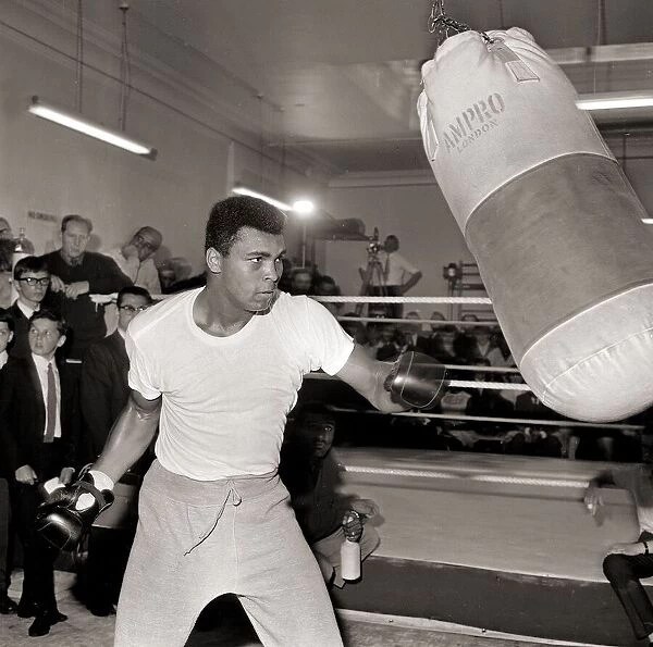 Cassius Clay August 1966 In training Punch bag, Boxing 1960s