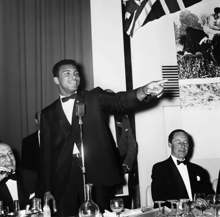 Framed Print : Cassius Clay (Muhammad Ali) attends a sports writers reception Framed Print : Cassius Clay (Muhammad Ali) attends a sports writers reception
