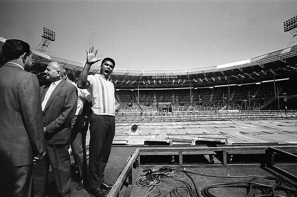 Cassius Clay (Muhammad Ali) at Wembley Stadium where his non-title bout against