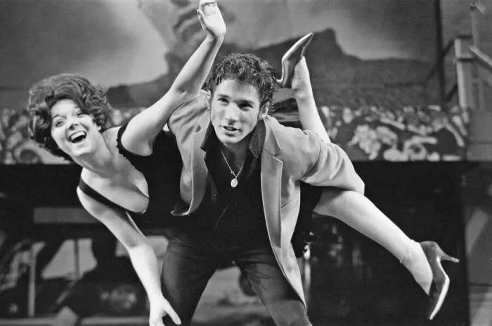 Framed Print : The cast of the American musical Grease rehearsing at the New London theatre off Drury Framed Print : The cast of the American musical Grease rehearsing at the New London theatre off Drury