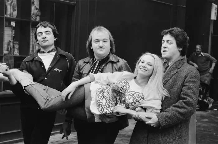 Framed Print : The cast of the BBC comedy satire Not The Nine O Clock News Framed Print : The cast of the BBC comedy satire Not The Nine O Clock News