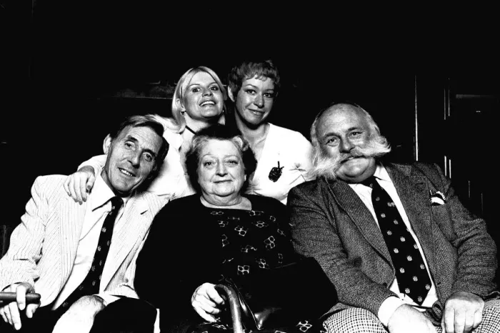 Framed Print : The cast of Big Bad Mouse at the Theatre Royal, Newcastle, on 10th June, 1980 Framed Print : The cast of Big Bad Mouse at the Theatre Royal, Newcastle, on 10th June, 1980