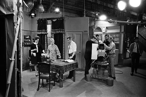 The cast of Coronation Street on set. Pat Phoenix. 16th April 1968