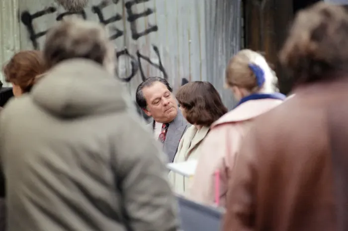 Framed Print : The cast of Only Fools and Horses'television series on set filming a