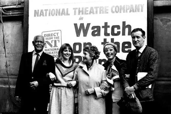 Framed Print : Some of the cast from the National Theature production of Watch On The Rhine