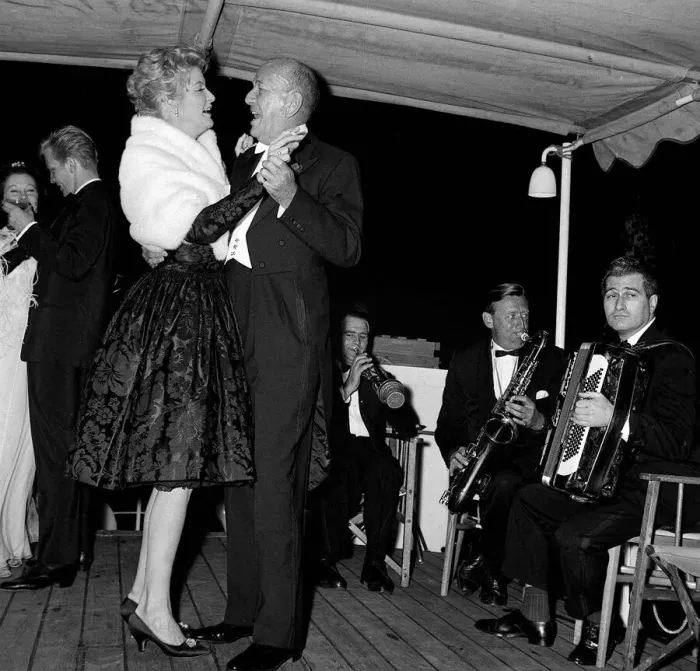 Framed Print : The cast of the Noel Coward show Sail Away held a party on the motor cruiser Queen Framed Print : The cast of the Noel Coward show Sail Away held a party on the motor cruiser Queen