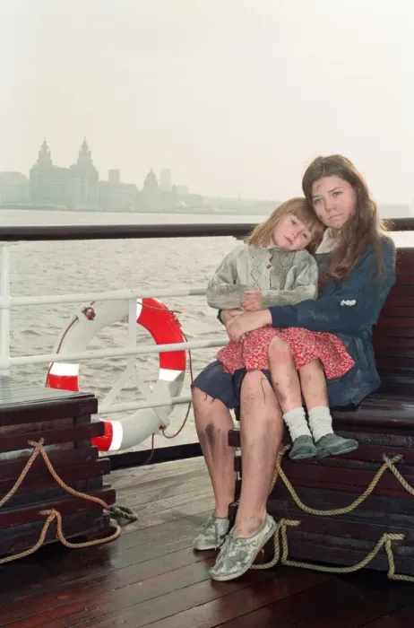 Framed Print : The cast of Twopence to Cross the Mersey'. Leanne Campbell. 20th October 1994