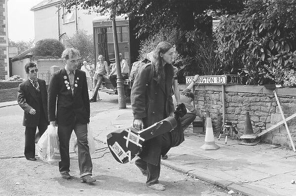 The cast of the Young Ones seen here filming on location at Codrington Road, Bristol