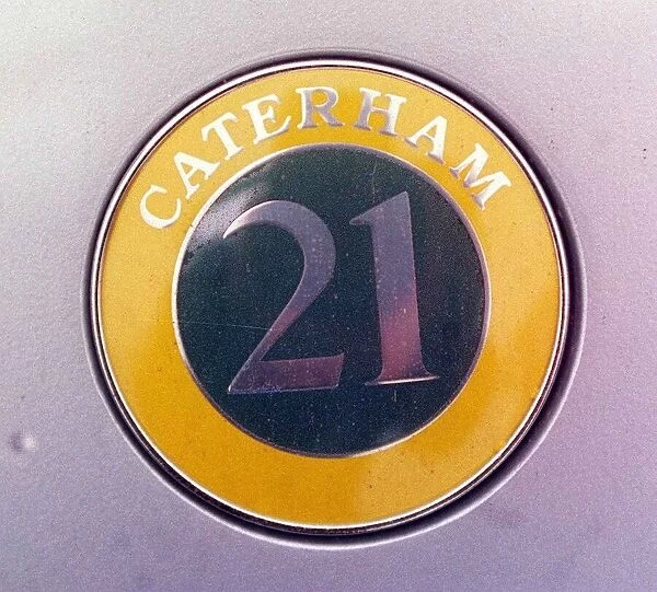 Caterham 21 sports car November 1997 Detail of badge logo