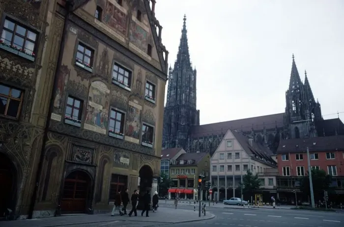 Framed Print : Cathedral and town hall at Ulm in Southern Germany circa 1980 Framed Print : Cathedral and town hall at Ulm in Southern Germany circa 1980
