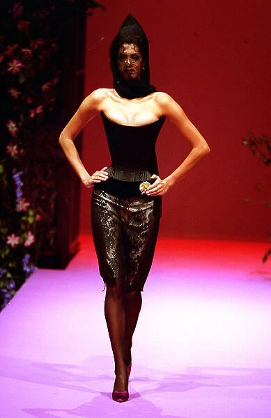 A Catwalk model shows a new design by designer Lacroix September 1995