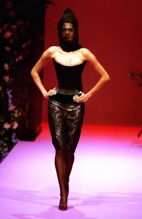 Framed Print : A Catwalk model shows a new design by designer Lacroix September 1995 Framed Print : A Catwalk model shows a new design by designer Lacroix September 1995