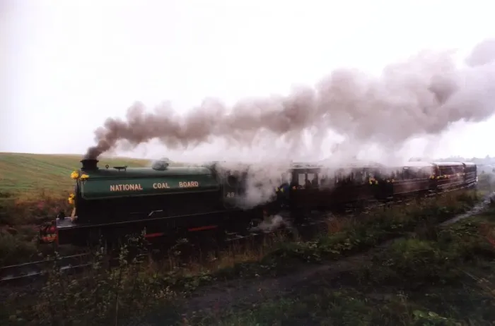 Framed Print : The Causey Rambler makes its way out of the new East Tanfield Railway station on 27th