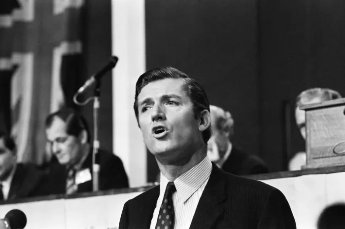 Framed Print : Cecil Parkinson, Conservative candidate in the upcoming Enfield West by-election in Framed Print : Cecil Parkinson, Conservative candidate in the upcoming Enfield West by-election in