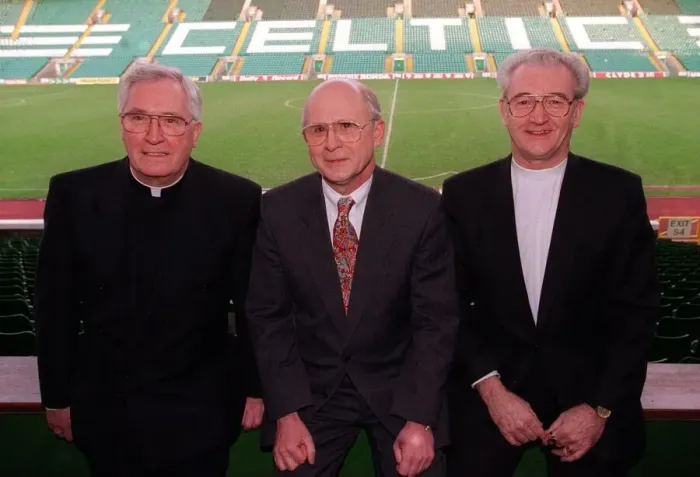 Framed Print : Celtic Bhoys against Bigotry press conference January 1998 Cardinal Thomas Winning Framed Print : Celtic Bhoys against Bigotry press conference January 1998 Cardinal Thomas Winning